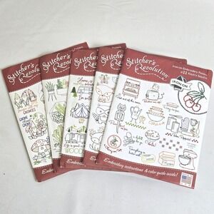 5 Packs Stitcher's Revolution Iron On Embroidery Patterns, New